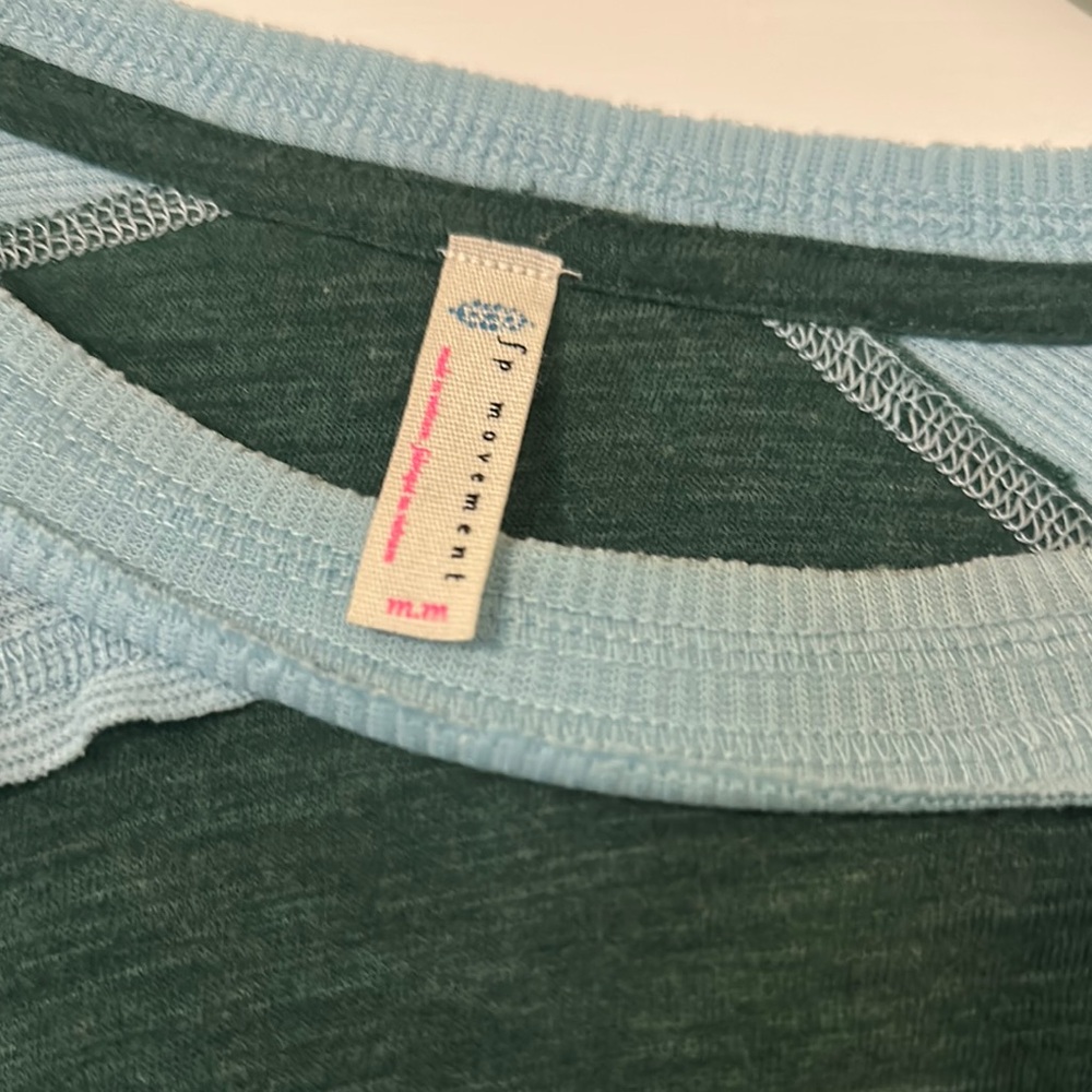 FP Movement by Free People Green and Light Blue Long Sleeve Pullover - Picture 4 of 4